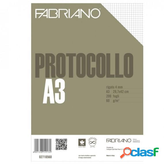 Foglio protocollo - A4 - 4 mm - 60 gr - Fabriano - conf. 200