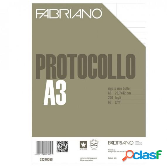 Foglio protocollo - A4 - uso bollo - 60 gr - Fabriano -