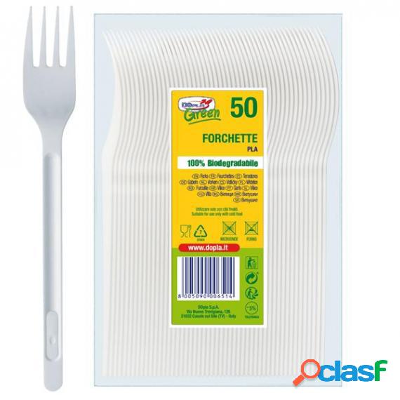 Forchette in PLA Compact bianco Dopla Green conf. 50 pezzi