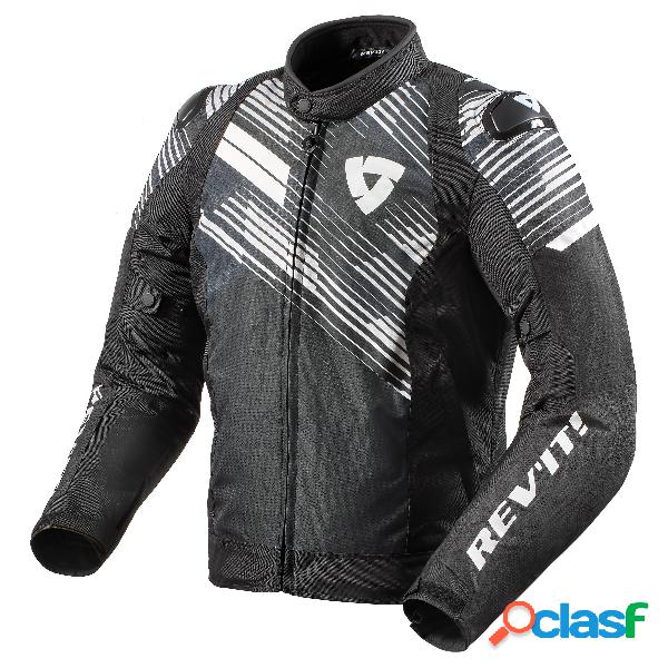 Giacca moto Revit Apex TL Nero Bianco