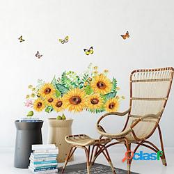 Gli adesivi murali con fiori di girasole e farfalle possono