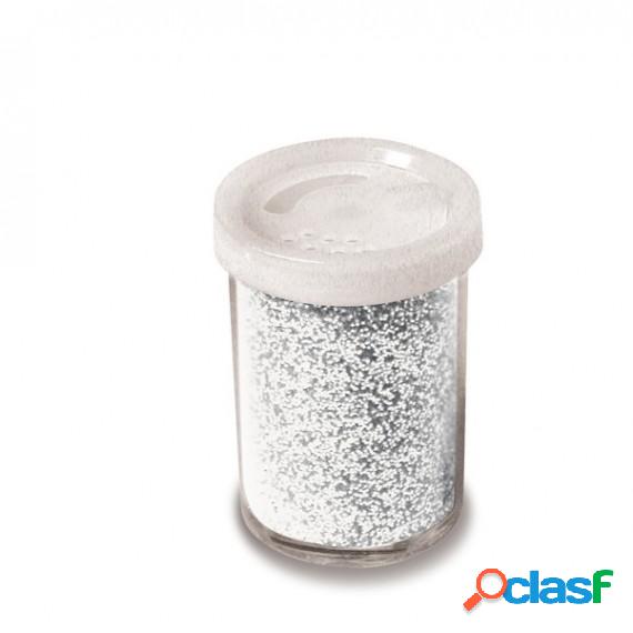 Glitter flacone grana fine - 25 ml - argento - Deco