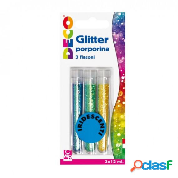 Glitter grana fine - 12 ml - colori assortiti iridescenti -