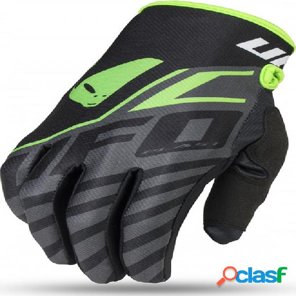 Guanti cross bambino Ufo Plast VANADIUM Nero Verde Fluo