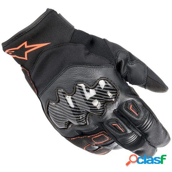 Guanti moto pelle Alpinestars SMX-1 WATERPROOF Nero Rosso