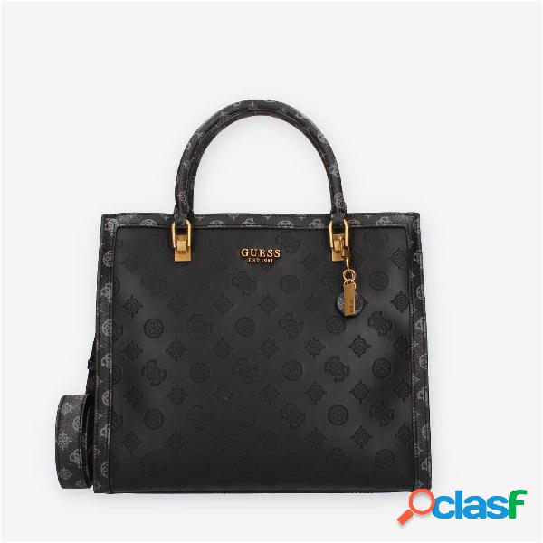 Guess Abey Borsa a mano nera logata a due scomparti