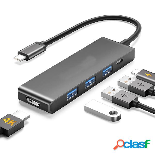 HUB USB TYPE-C 5 IN 1 HDMI 4K COMPATIBILE CON THUNDERBOLT 3