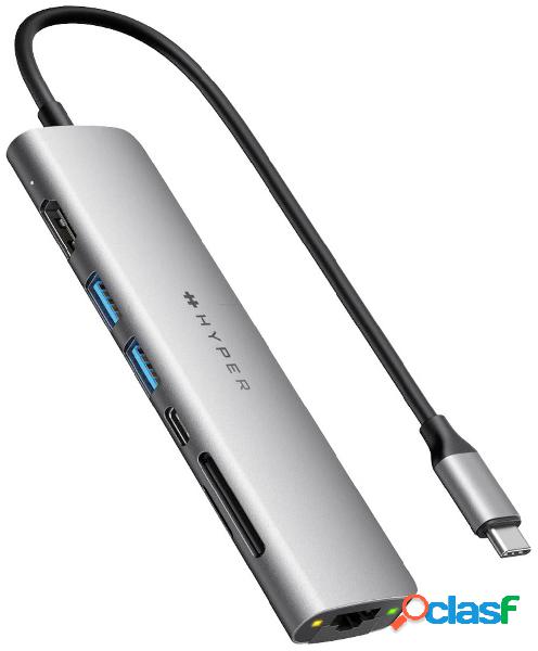 HYPER HyperDrive 7-in-1 6 Porte Hub USB 3.0 Grigio
