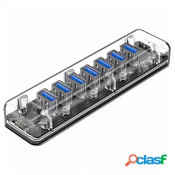 Hub USB 3.0 trasparente ad alta velocitÃ Orico F7U - 7