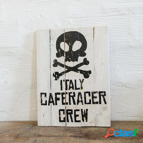 Insegna di legno Berider Italy Caferacer Crew