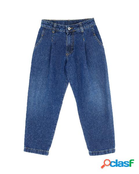 Jeans balloons stone washed con pinces M-2XL