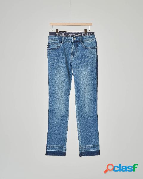 Jeans con elastico porta logo in vita 4-8 anni