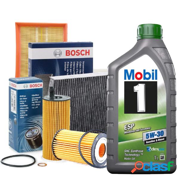 Kit Tagliando 4 Filtri Bosch + Mobi 5W30 Ktb183+Mobil5W30