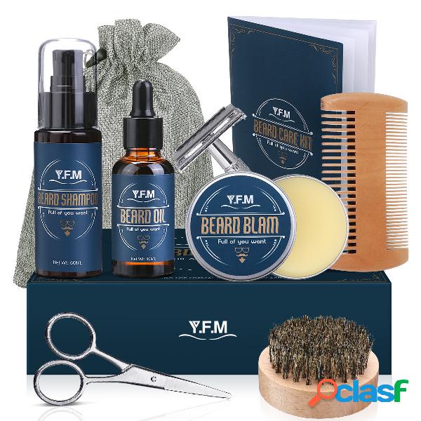 Kit per la cura della barba da uomo 8 in 1 Barber Capelli