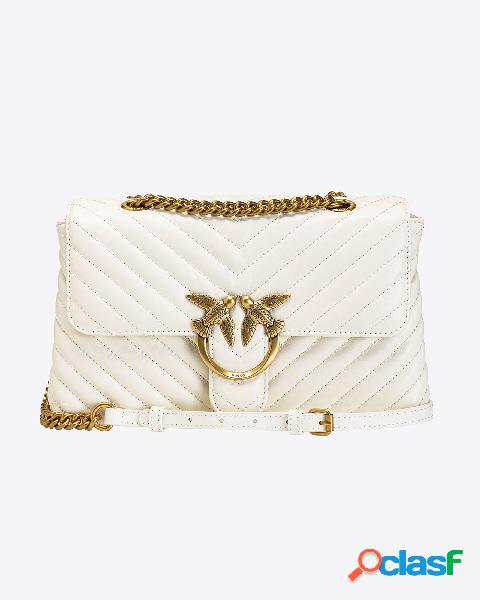 Lady Love Bag Puff bianca in pelle morbida trapuntata a