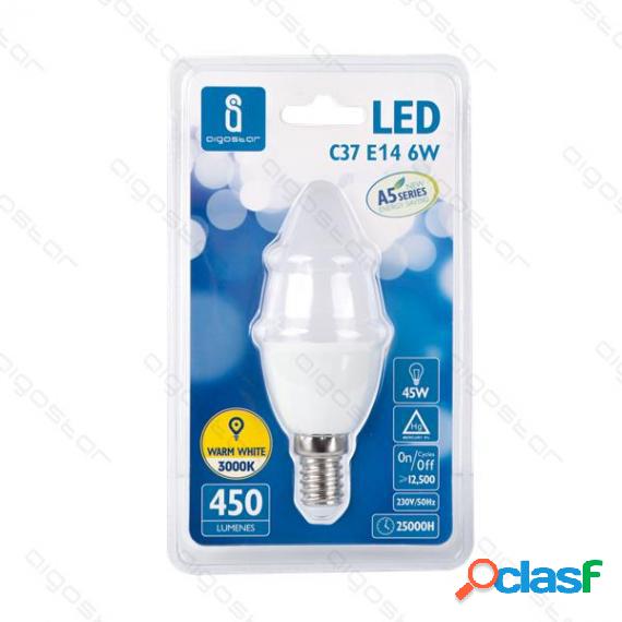 Lampadina Led A5 C37 6W Attacco E14 - 480 Lumen - 3000K Luce