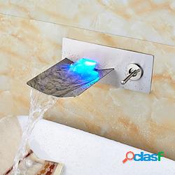 Lavandino rubinetto del bagno - Con LED / A muro / Cascata