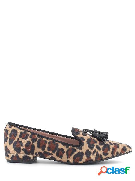 Le Slipperine Scarpe basse in cavallino leopardato a punta