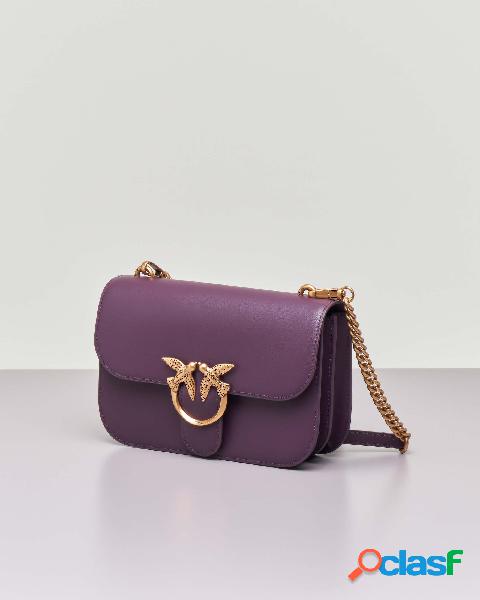 Love Bag Bell Simply in pelle color melanzana con tracolla a
