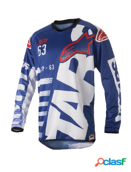 Maglia cross Alpinestars Racer Braap blu bianco rosso