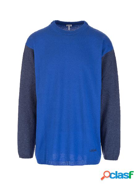 Maglione a Blocchi di Colore in Lana e Cashmere