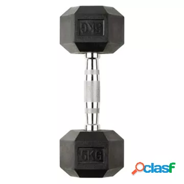 Manubrio Esagonale Antiscivolo Fitness - 5kg - Nero