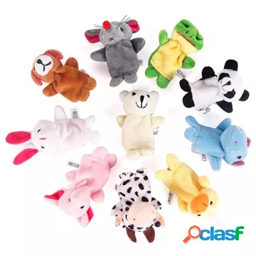 Mini burattini da dito in peluche animali per bambini - 10