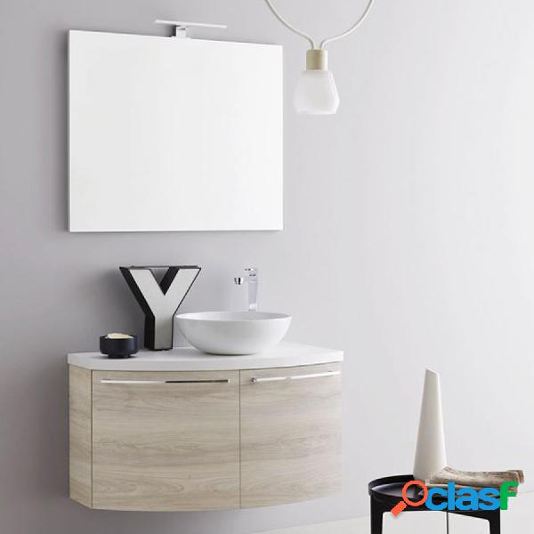 Mobile da bagno sospeso curvo asimmetrico sinistro da cm