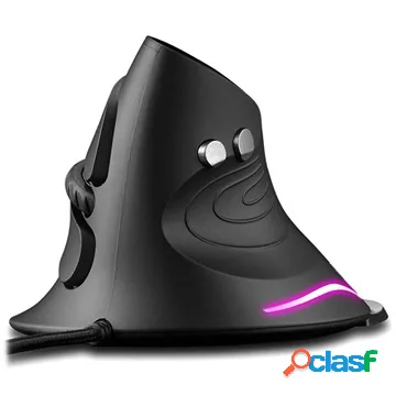 Mouse da gioco verticale Zelotes T-30 con 6 pulsanti - nero