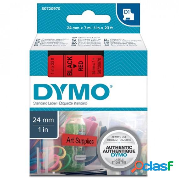 Nastro D1 537170 - 24 mm x 7 mt - nero/rosso - Dymo