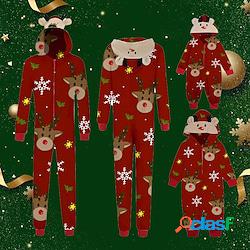 Natale Pigiami Sguardo di famiglia Ogni Interni Rosso Manica