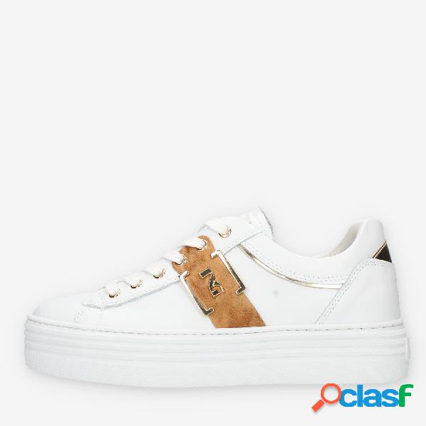 Nero Giardini Sneakers da donna bianche con fondo platform