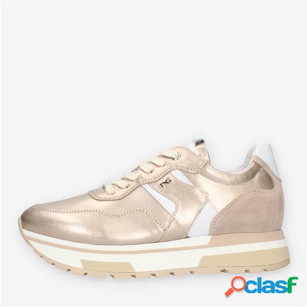 Nero Giardini Sneakers da donna bianche e oro