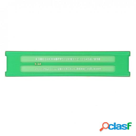 Normografo lettere e cifre Uni - 2,5mm - verde - Arda