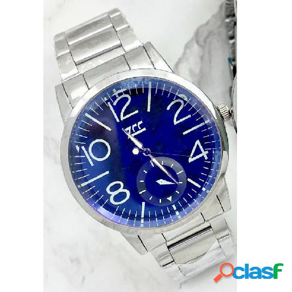 OROLOGIO DA POLSO ZCC UOMO ANALOGICO ACCIAIO SILVER CRONO