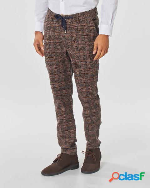 Pantalaccio principe di Galles noce e ruggine in cotone