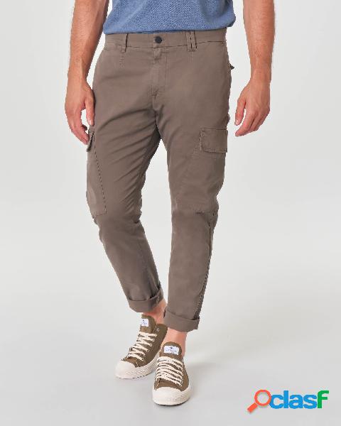 Pantalone cargo fango in cotone stretch