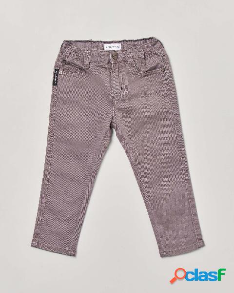 Pantalone grigio cinque tasche in gabardina di cotone