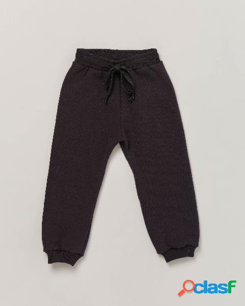 Pantalone nero in felpa tinta unita 2-4 anni