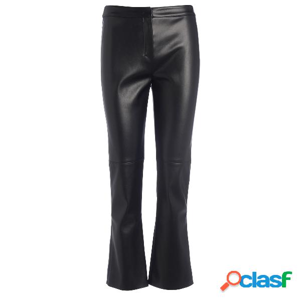 Pantaloni S Max Mara in jersey spalmato nero