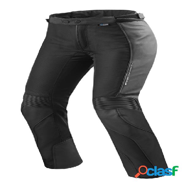 Pantaloni moto donna pelle e tessuto accorciati Revit