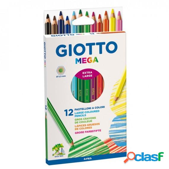 Pastelli colorati Mega - esagonale - mina 5,5 mm - Giotto -