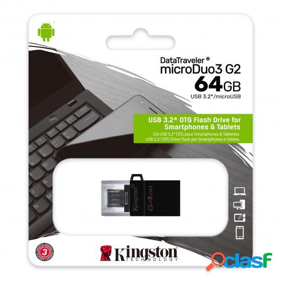 Pendrive 64 Gb Datatraveler Microduo Usb 3.2 Kingston
