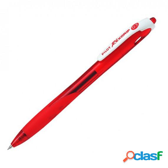 Penna a sfera a scatto Rexgrip Begreen - punta 0,7mm - rosso