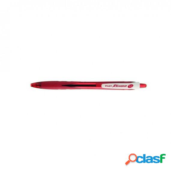 Penna a sfera a scatto Rexgrip Begreen - punta 1,0mm - rosso