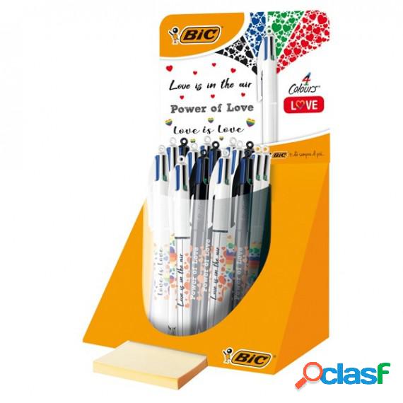 Penna sfera 4 Colors - tema Love - fantasie assortite - Bic