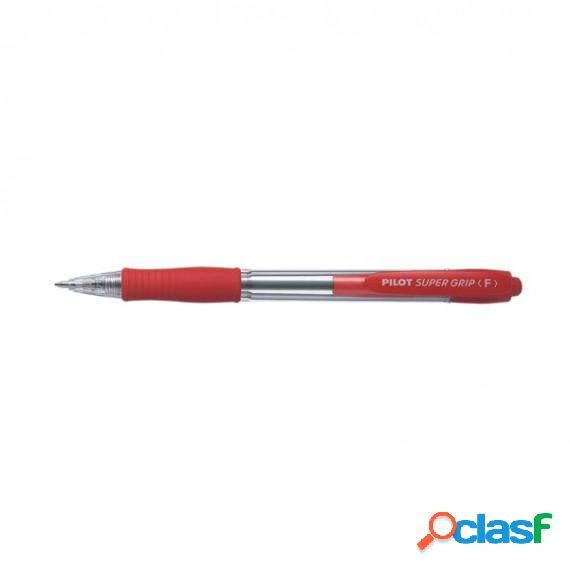 Penna sfera a scatto Super Grip - punta fine 0,7 mm - rosso