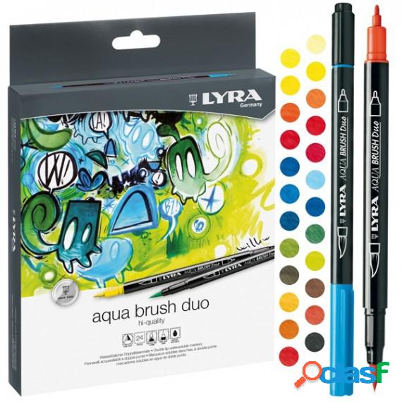 Pennarelli Aqua Brush Duo - punte 2,00 - 4,00 mm - Lyra -