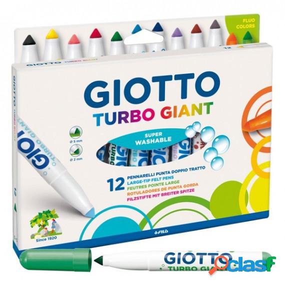Pennarelli Turbo Giant classici - 2 colori neon - Giotto -