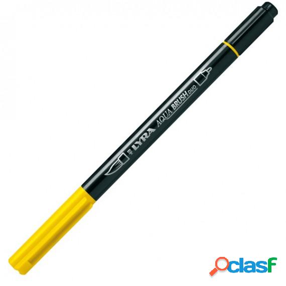 Pennarello Aqua Brush Duo - punte 2/4 mm - giallo limone -